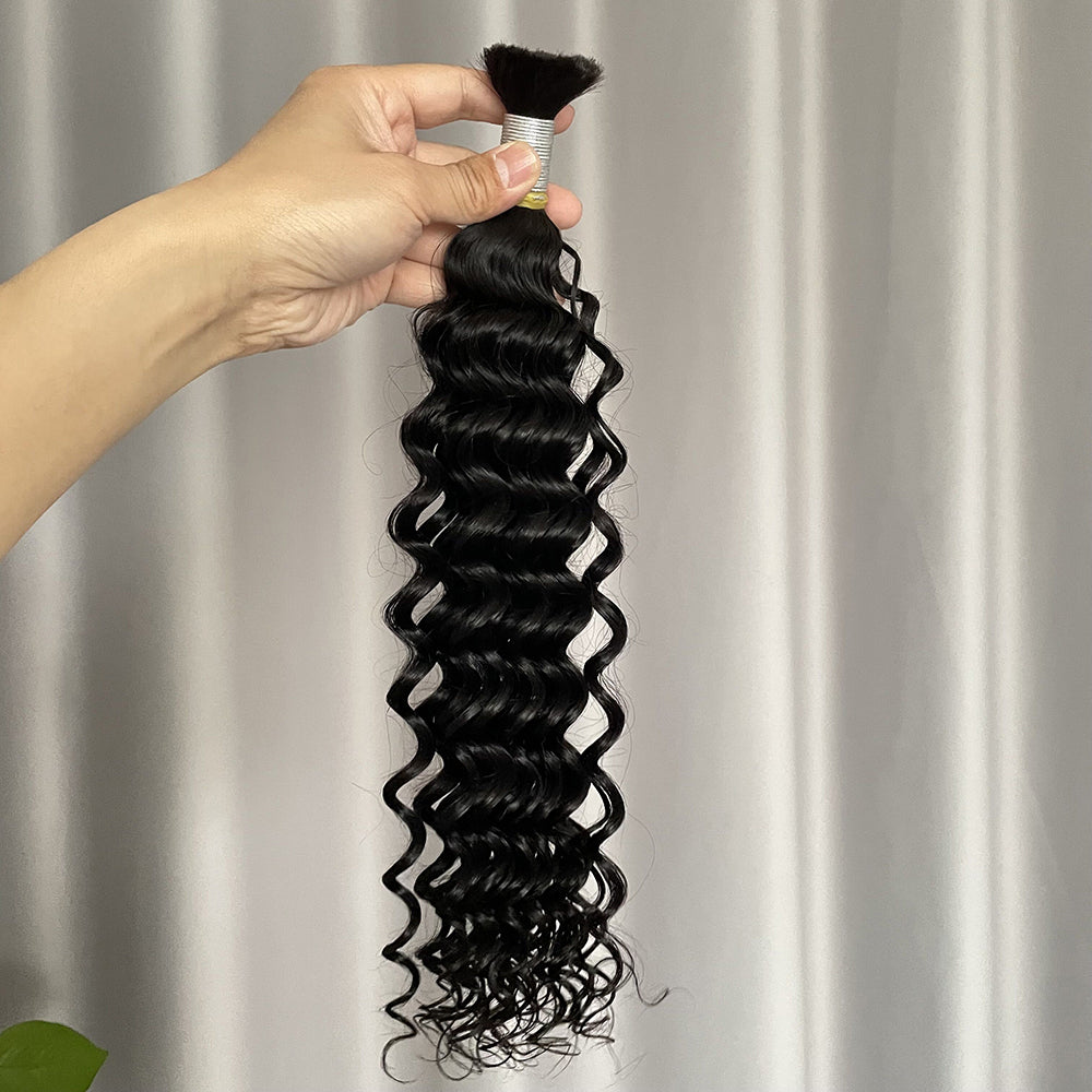 Deep Wave Braiding Hair Bulk Hair Human Hair Extensions 100g per Bundle