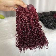 12A Pixie Curly Hair Double Drawn Color 99J Burgundy