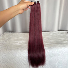 SDD Human Hair Bundles with Closure Straight Double Drawn Hair 99J
