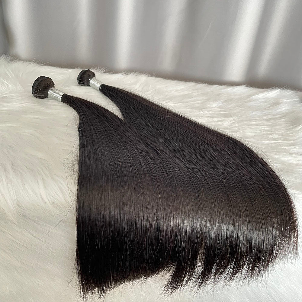 12A Double Drawn Virgin Hair Bundles Straight Human Hair Extensions