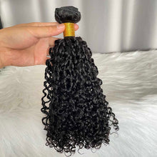 Pixie Curls Human Hair Bundles with Lace Closure SDD Double Drawn Hair