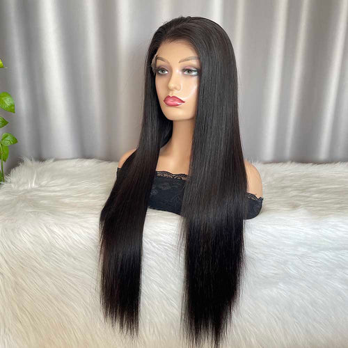Drawstring Glueless Human Hair Wig Straight Hair 13x4 Lace Frontal Wig