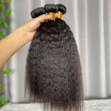 9A Kinky Straight Hair Bundles Natural Color Virgin Human Hair Weft Free Shipping