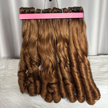 SDD Bouncy Curls Human Hair Bundles with Lace Frontal Color #30 Hair