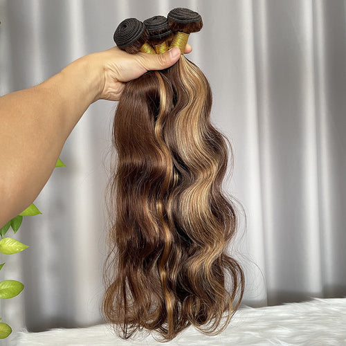 P4/27 Body Wave Human Hair Bundles Grade 10A