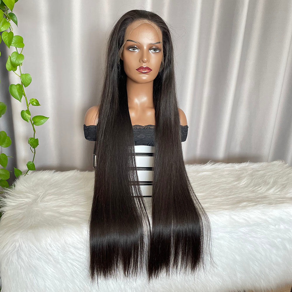 HD 13x4 Frontal Wig Raw Human Hair Lace Wigs SDD Bone Straight