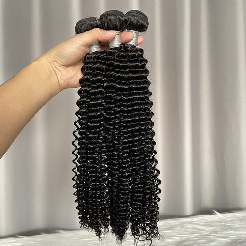 10A Kinky Curly Hair Bundles Natural Color Virgin Human Hair Weft Free Shipping