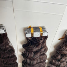Tape In Hair Extensions Deep Wave Human Hair 40pcs/100g