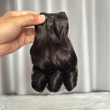 SDD Bouncy Curl Human Hair Bundles with Closure Frontal  Color #2 Double Drawn Hair