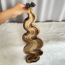 Keratin K Tip Hair Extensions Body Wave Color P2/27 Human Hair 100g
