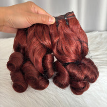 12A Bouncy Curl Human Hair Bundles with Closure Frontal Color #33 SDD Double Drawn Hair