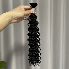 Bulk Hair Deep Wave Virgin Human Hair Extensions 100g / bundle