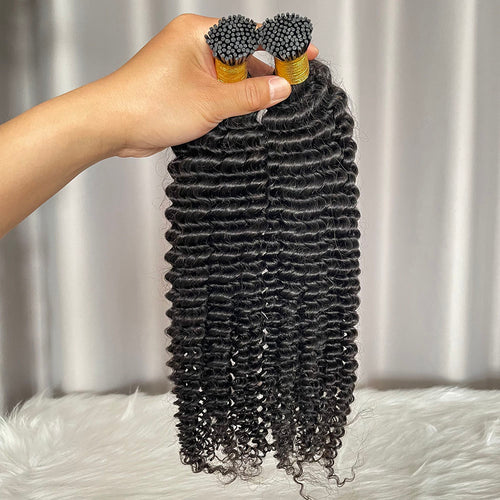 I Tip Hair Extensions Kinky Curly 100g Natural Human Hair