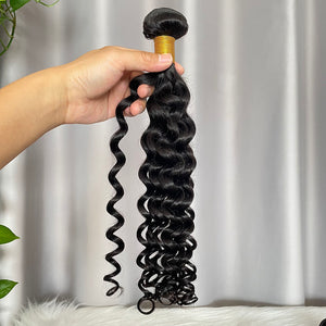 Indian Curly Human Hair Bundles with  Lace Closure Natural Color Virgin Hair