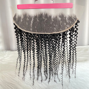 13x4 Frontal Kinky Curly Human Hair Lace Frontal Natural Color