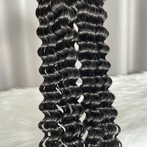 12A Deep Wave Human Hair Bundles Double Drawn Original Hair Weft