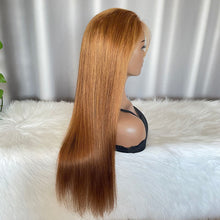 4x4 Closure Wig Straight Human Hair Lace Wigs Color 30
