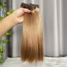SDD Human Hair Bundles with Closure Straight Double Drawn Hair Color 27