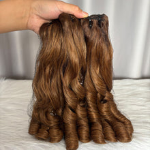 SDD Bouncy Curls Human Hair Bundles with Lace Frontal Color #30 Hair