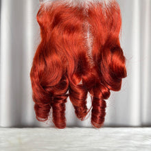 12A Bouncy Curl Human Hair Bundles with Closure Frontal Color #350 SDD Double Drawn Hair