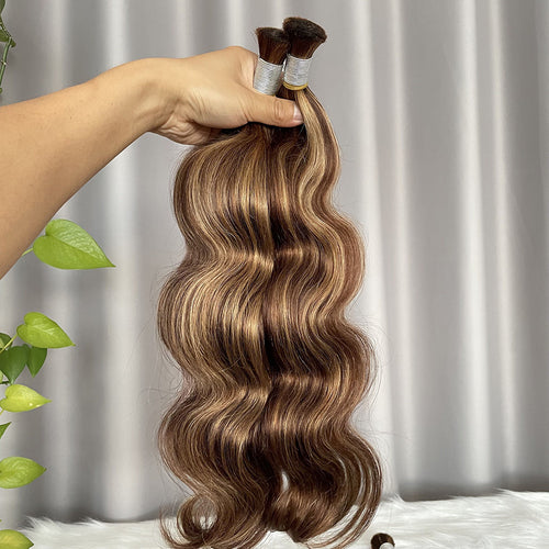 P4/27 Bulk Hair Extensions Body Wave Human Hair for Braiding