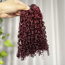 12A Pixie Curly Hair Double Drawn Color 99J Burgundy