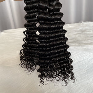 Bulk Hair Deep Wave Virgin Human Hair Extensions 100g / bundle