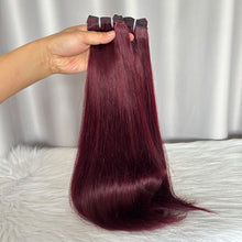 SDD Human Hair Bundles with Closure Straight Double Drawn Hair 99J