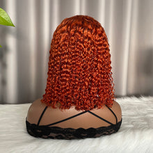 Bob 13x4 Lace Frontal Wig Deep Curly #350 Ginger 100% Human Hair