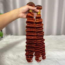 9A Ginger Deep Wave Human Hair Bundles Color #350