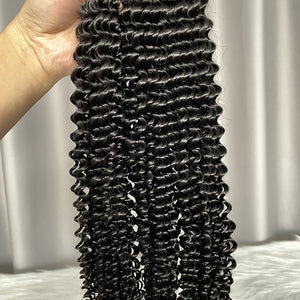 10A Kinky Curly Hair Bundles Natural Color Virgin Human Hair Weft Free Shipping