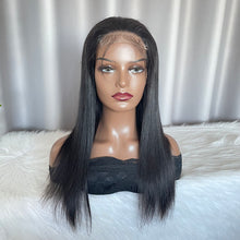 4x4 Closure Wig Straight Human Hair Lace Wigs Natural Color