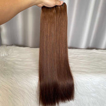 SDD Bone Straight Human Hair Bundles and Closure Brown Hair