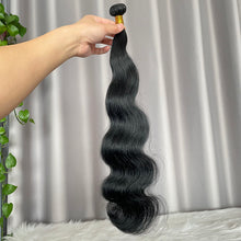 Jet Black Body Wave Human Hair Bundles 12A Double Drawn