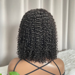 4x4 Closure Bob Wig Kinky Curly Human Hair Lace Wig