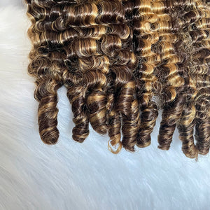 SDD Burmese Curl Human Hair Bundles Color P4/27 Double Drawn
