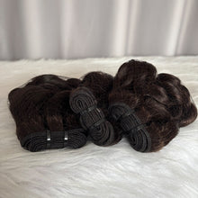 SDD Bouncy Curl Human Hair Bundles with Closure Frontal  Color #2 Double Drawn Hair