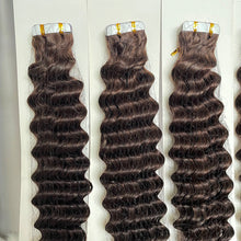 Tape In Hair Extensions Deep Wave Human Hair 40pcs/100g