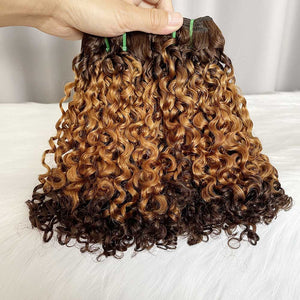 12A Water Curl Hair Double Drawn Color T4/30/4