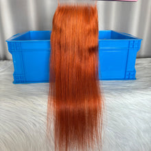 SDD Human Hair Bundles with Closure Straight Double Drawn Hair Color 350
