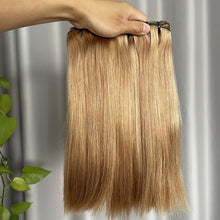 SDD Human Hair Bundles with Closure Straight Double Drawn Hair Color 27