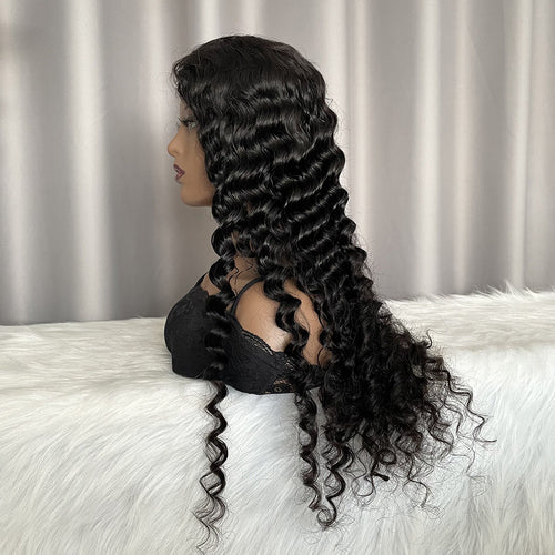 V Part Wig Deep Wave Glueless Virgin Human Hair Wigs