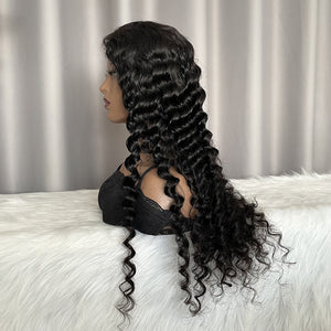 V Part Wig Deep Wave Glueless Virgin Human Hair Wigs