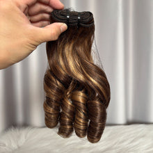 SDD Bouncy Curls Human Hair Bundles with Lace Frontal P4/27 and P4/30 Hair