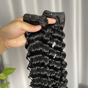 12A Deep Wave Human Hair Bundles Double Drawn Original Hair Weft