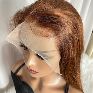 Chocolate Brown Human Hair Wig 13x4 Lace Frontal Wig