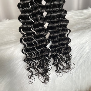 12A Deep Wave Human Hair Bundles Double Drawn Original Hair Weft