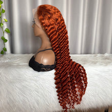 Loose Deep Wave 13x4 Frontal Wig Color 350 Ginger Human Hair Lace Wigs