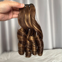 SDD Bouncy Curls Human Hair Bundles with Lace Frontal P4/27 and P4/30 Hair