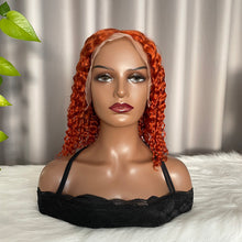 Bob 13x4 Lace Frontal Wig Deep Curly #350 Ginger 100% Human Hair